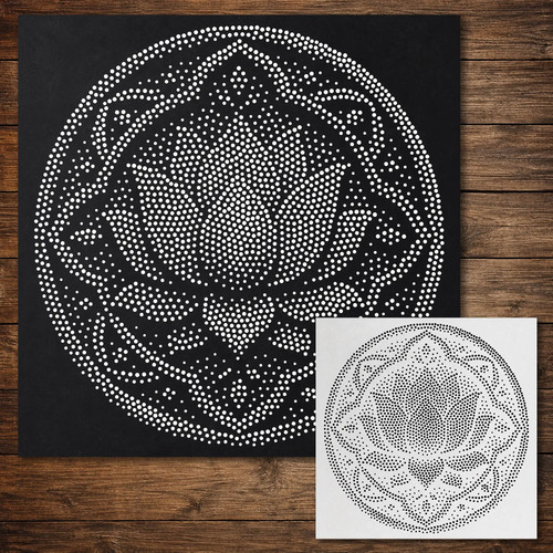 Lotus flower mandala stipple - flower,