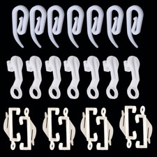 Plastic curtain hooks white - plastic,