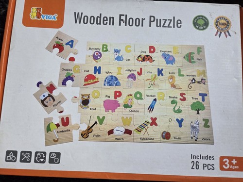 Wooden floor alphabet - wooden, puzzle