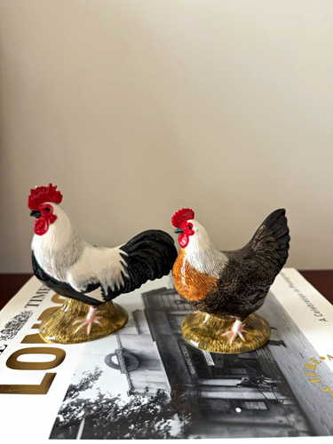 Quail ceramic pottery - quail, chicken