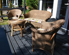 4pcs wicker Lloyd loom style