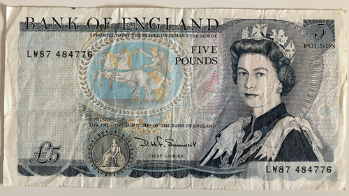 Bank england five - of,