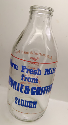 Vintage glass 1pt milk bottle - 1pt,