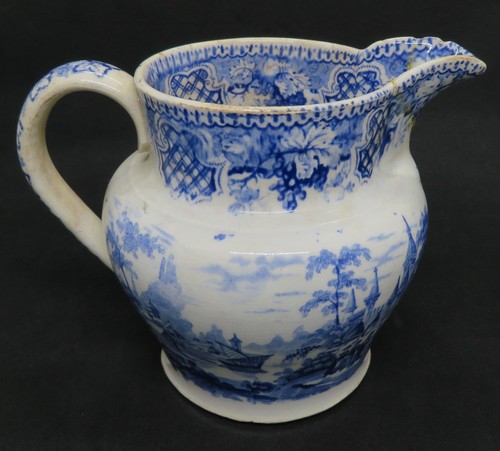 Blue white transfer printed - &,