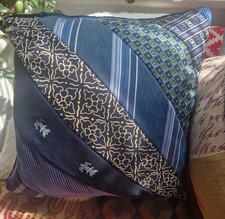 Unusual F-Off Tie Cushion In Blue