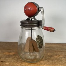 Vtg Blow Butter Churn Glass Jar No 20 England 1940s/50s Kitchenalia Prop Display