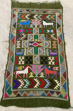 Vintage Traditional Handmade Beautiful Moroccan Kilim Floor Rug Carpet 98x52 cm
