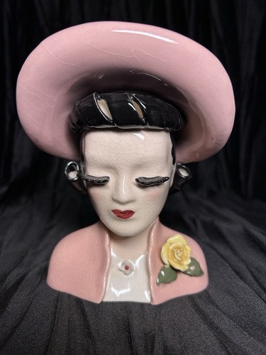 Vtg napco lady head vase - vtg,