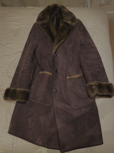 Chocolate brown suede faux fur - brown,