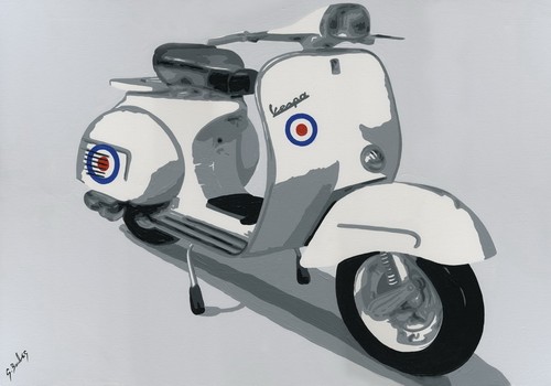 Vespa pop art - print,