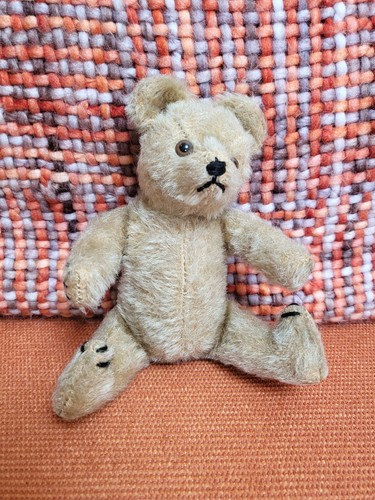 Vintage mohair bear 6in gold - vintage,