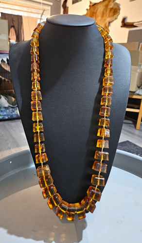 Vintage amber necklace 127g - vintage,
