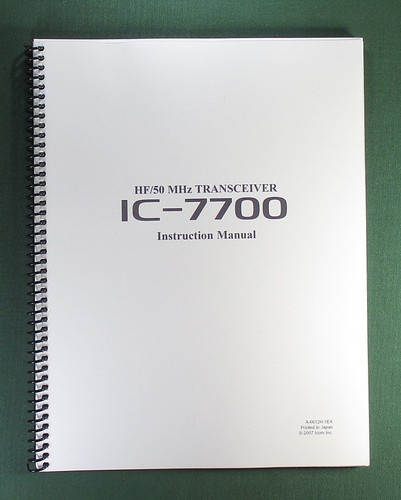 Icom 7700 instruction - icom,