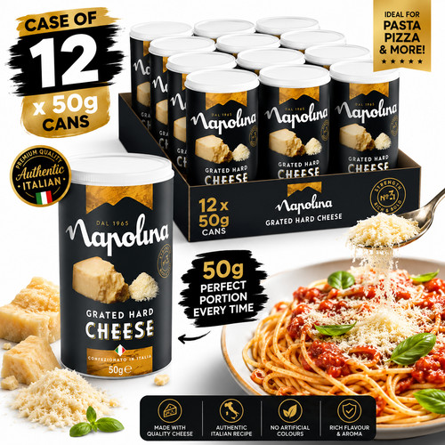 Napolina grated hard cheese - hard, 12