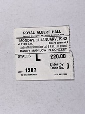 Barry Manilow Concert Ticket Original Royal Albert Hall Monday 11th January 1982