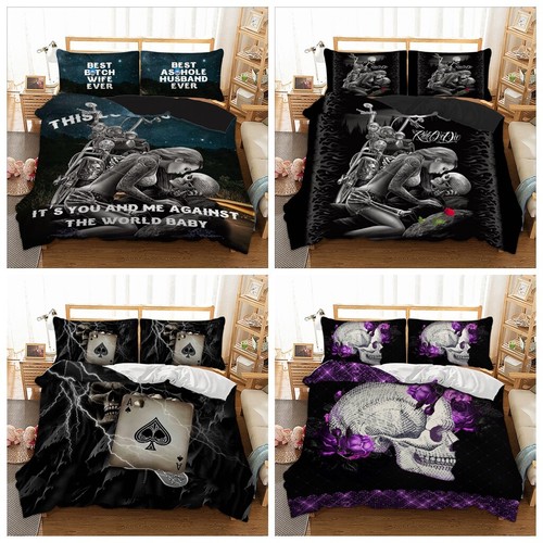 Gothic skull duvet - cover, set