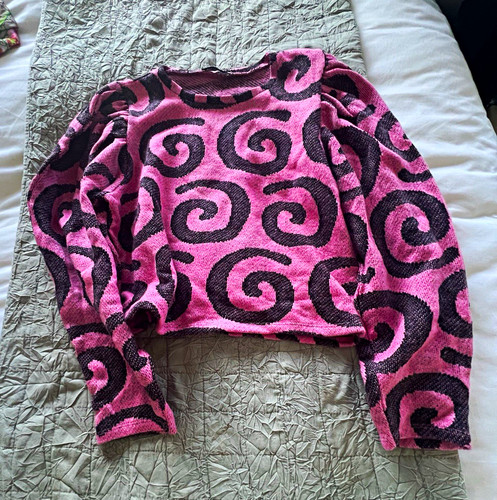 Zara pink black swirl knit - swirl,