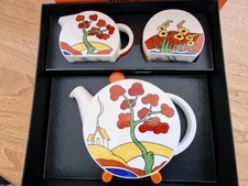 Clarice Cliff Wedgwood Bizarre Bonjour Bridgwater Tea Set Boxed Circa 1999