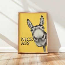 Funny Donkey Wall Art Print