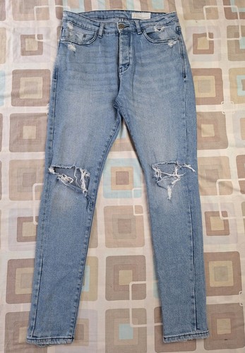 Mens peacocks blue denim - blue, slim