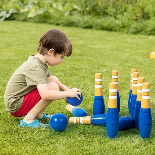 Wooden bowling set - wooden,