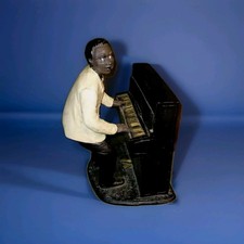 All That Jazz Figurine Ornament Black Music Man Playing Piano Coat Decorative