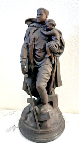 Vintage cast bronze warrior - cast, "warrior