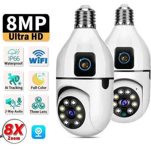 8mp e27 bulb wifi camera - bulb, dual
