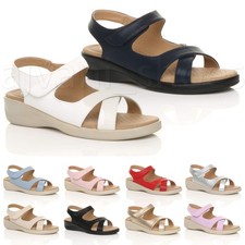 WOMENS LADIES LOW WEDGE HEEL