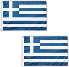 2pcs greece flag 5x3ft large - greece,