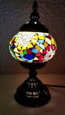Multicoloured  Turkish / Morrocan style accent lamp Bronze effect approx 28cm
