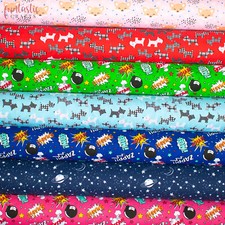 Kids Polycotton Fabric Children Boy Girl Nursery Craft Material Space Super Hero