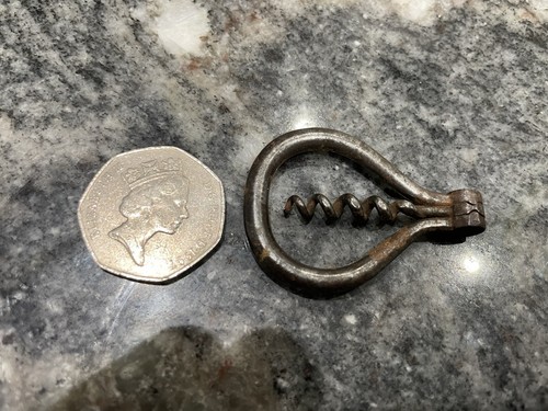Tiny antique folding corkscrew - tiny,