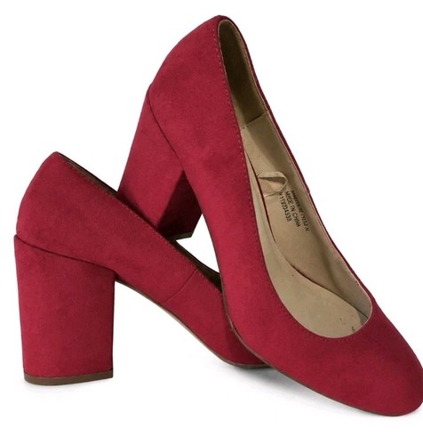 Primark red suede block - primark,