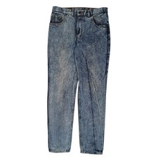 LEVIS 555 Jeans Straight Leg Relaxed Fit Blue Denim Trousers Mens Acid Wash