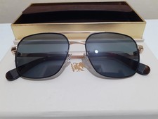 Genuine Pragnell Unisex Gold Sunglasses With Suede Case & Cloth SDR083 RRP 150£