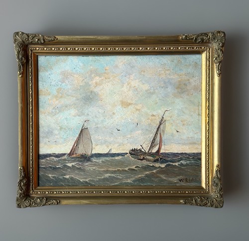 Antique framed dutch oil - antique,