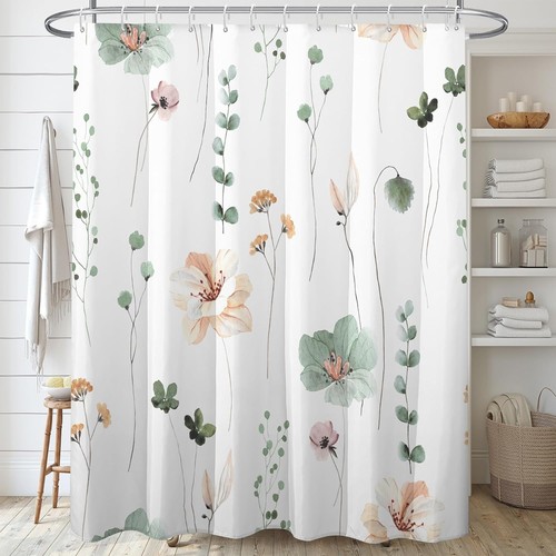 Floral shower curtain - shower, with