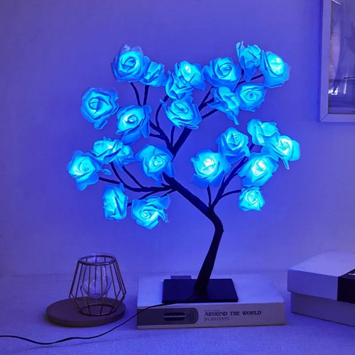 Led rose tree - tree, night