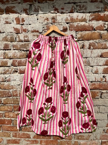 Indian cotton pink striped - pink,