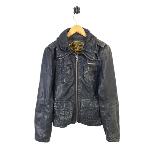 Womens superdry leather jacket - leather,