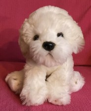 Paws Bichon Frise Cream White Puppy Dog Soft Plush Toy 9” x 11”