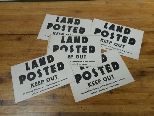 Vintage lot land posted - of, 5