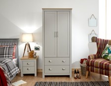 Grey Combi Robe 2 Door 2 Drawer Wardrobe Lancaster Country style