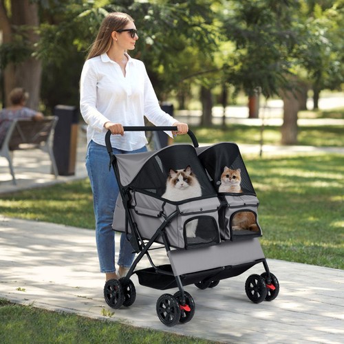 Double pet stroller - stroller:, foldable