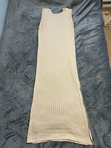 Long beige dress - long,