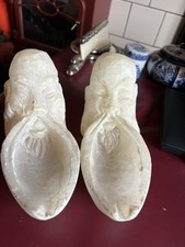 2 Vintage Hand Carved