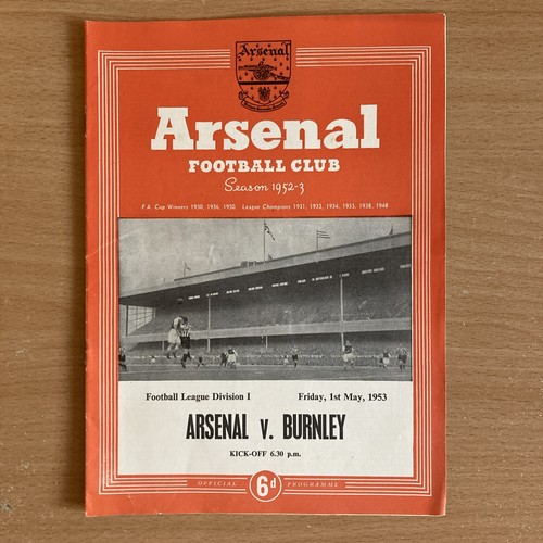 1952 arsenal burnley - arsenal, v