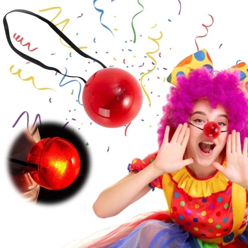 Glowing red clown nose - glowing,