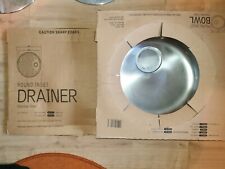 Round stainless steel inset kitchen sink and seperate drainer